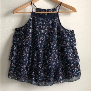 Abercrombie & Fitch ruffles floral tank to…